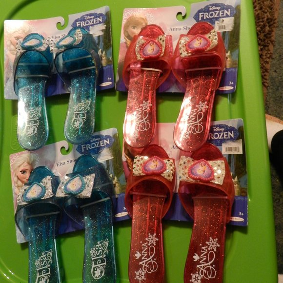 Disney Frozen Anna & Elsa Sparkle Shoes Toddlers Dressup Pretend roleplay NWT - Picture 1 of 15